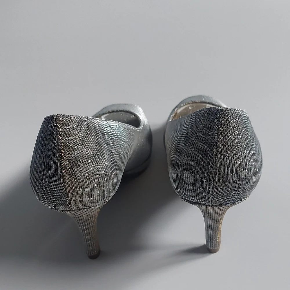 Coach and Four Silver Peep-Toe Heels Womens Size‎ 10